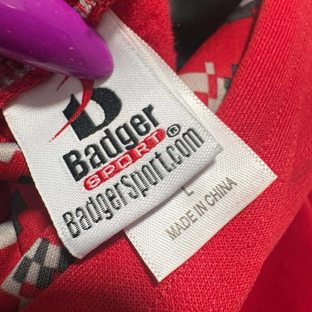 Red, Grey and Black Badger Sport Hoodie for Men - Picture 6 of 7